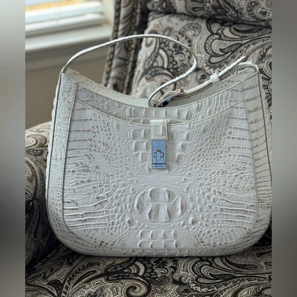Brahmin Sugar Whiteish Johanna Handbag Hobo Style NWT - Picture 2 of 12